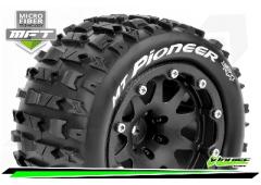 MT-PIONEER - 1-10 Monster Truck Bandenset - Gemonteerd - Sport - 2.8 Bead-Lock Velgen Zwart - 1/2-Of