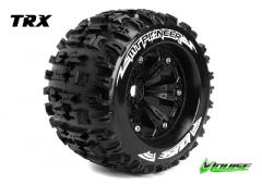 MT-PIONEER - 1-8 Monster Truck Banden Set - Verlijmd op velg - Medium - 3.8" Velgen Zwart