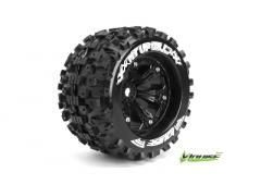 MT-UPHILL - 1-8 Monster Truck Banden Set - Verlijmd op velg - Medium - 3.8" Velgen Zwart