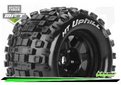 MT-UPHILL - 1-8 Monster Truck Bandenset - Gemonteerd - Sport - 3.8 Bead Style Velgen Zwart - 0-Offse