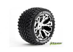 ST-HUMMER - 1-10 Stadium Truck Banden Set - Verlijmd op velg - Soft - 2.8" Velgen Chroom