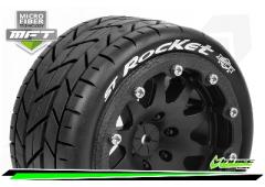 ST-ROCKET - 1-10 Monster Truck Bandenset - Gemonteerd - Sport - 2.8 Bead-Lock Velgen Zwart - 1/2-Off