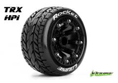 ST-ROCKET - 1-16 Truck Banden Set - Verlijmd op velg - Soft - 2.2" Velgen Zwart - REVO -