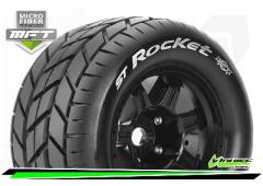 ST-ROCKET - 1-8 Stadium Truck Bandenset - Gemonteerd - Sport - 3.8 Bead Style Velgen Zwart - 1/2-Off