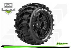 X-CYCLONE - KRATON 8S Serie Tire Set - Mounted - Sport - Black Wheels - Hex 24mm - L-T3298BM