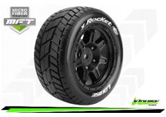 X-ROCKET - KRATON 8S Serie Tire Set - Mounted - Sport - Black Wheels - Hex 24mm - L-T3295BM