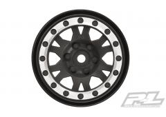 PR2769-13 Impulse 1.9" Black/Silver Plastic Internal Bead-Loc Wheels for Rock Crawlers Front or Rear