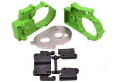 RPM73614 Green Gearbox Housing and Rear Mounts Traxxas 2wd