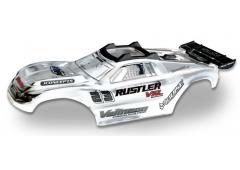 TMT Body onbreekbaar wit incl. Sticker voor TRX RUSTLER 4x4