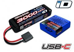 TRAXXAS 2S lipo 3000mah met USB-C NIMH/LIPO ID lader TRX2985-2S