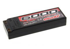 6000mAh 90C 7.4V Competition LiPo, Hardcase Dual Gold Conn.