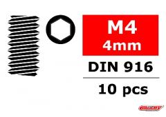 C-3004-40-04 Staal stelschroeven M4 x 4mm - Binnenzeskant - 10 st