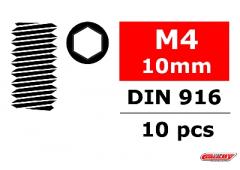 C-3004-40-10 Staal stelschroeven M4 x 10mm - Binnenzeskant - 10 st