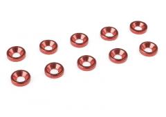 C-31205 Team Corally - Aluminium sluitring - voor M3 Verzonkenkopschroeven - BD=8mm - Rood - 10 st