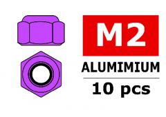 Aluminium zelfborgende zeskantmoer - M2 - Kleur naar keuze - 10 st