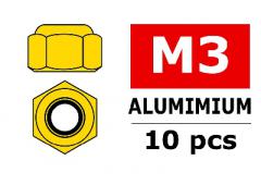 Aluminium zelfborgende zeskantmoer - M3 - Kleur naar keuze - 10 st