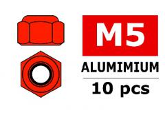 Aluminium zelfborgende zeskantmoer - M5 - Kleur naar keuze - 10 st
