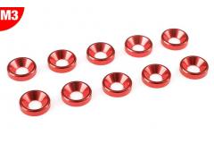 Team Corally C-3213-30-5 Aluminium Washer - for M3 Flat Head Screws - OD=8mm - Red - 10 pcs Team Corally C-3213-30-5 Aluminium Washer - for M3 Flat Head Screws - OD=8mm - Red - 10 pcs