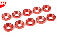 Team Corally C-3213-40-5 Aluminium Washer - for M4 Flat Head Screws - OD=10mm - Red - 10 pcs Team Corally C-3213-40-5 Aluminium Washer - for M4 Flat Head Screws - OD=10mm - Red - 10 pcs