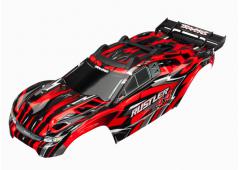 Traxxas TRX6718 Body, Rustler 4X4, rood / raam, grille, lichtplaat (gemonteerd met voorste en achter