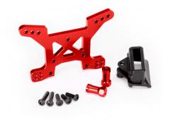 Traxxas TRX6739R Schokbreker toren, front, 7075-T6 aluminium (rood-geanodiseerd) (1) / body-mount br