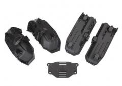 Traxxas TRX8080 fenders, binnenste (smalle), voor en achter (2 elk) / rock light beschermkappen (8)