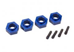 Traxxas TRX8269X Wielnaven, 12 mm zeskant, 6061-T6 aluminium (blauw geanodiseerd) (4) / schroefpen (