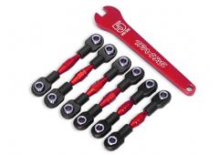 Traxxas TRX8341R Camber link / toe link set (Rood Geanodiseerd /32mm voor(2)/28mm achter(2))