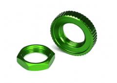 Traxxas TRX8345G Servo saver moeren, aluminium, groen-geanodiseerd (hex (1), gekarteld (1))