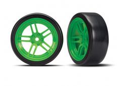 Traxxas TRX8376G Drift Banden op Velgen gelijmd Split-Spoke Velgen groen voor