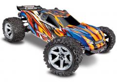 Traxxas Rustler 4X4 VXL Brushles Stadium Truck Oranje, met TSM TRX67076-4O Zonder Accu en Lader