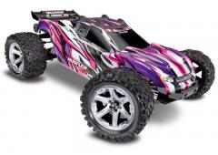 Traxxas Rustler 4X4 VXL Brushles Stadium Truck Pink, met TSM TRX67076-4P Zonder Accu en Lader