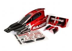 Traxxas TRX2450 Body, Bandit (past ook op Bandit VXL), zwart en rood/vleugel (geverfd, emblemen aang