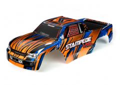 Traxxas TRX3620T Body, Stampede VXL, oranje en blauw (geverfd, emblemen aangebracht)