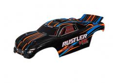 Traxxas TRX3720T Body, Rustler VXL, oranje (gelakt, stickers aangebracht)