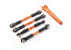 Traxxas TRX3741T Spanschroeven, aluminium (oranje-geanodiseerd), camber links, voor, 39 mm (2), acht