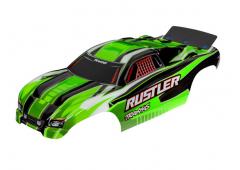 Traxxas TRX3750G Body, Rustler (past ook op Rustler VXL), groen (geverfd, emblemen aangebracht, geas