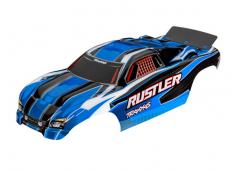 Traxxas TRX3750X Body, Rustler (past ook op Rustler VXL), blauw (geverfd, emblemen aangebracht, geas