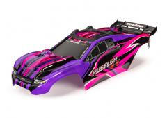 Traxxas TRX6734P Body, Rustler 4X4, roze en paars / raam, grille, stickervel met verlichting (gemont