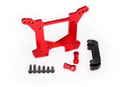 Traxxas TRX6738R Schokbreker toren, achter 7075-T6 aluminium (rood-geanodiseerd) (1) / opbouwbeugel