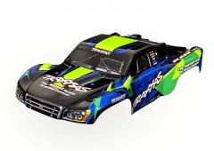 Traxxas TRX6812G Body, Slash VXL 2WD (past ook op Slash 4X4), groen en blauw (geverfd, emblemen aang