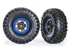 Traxxas TRX8181-BLUE BANDEN EN WIELEN, GEMONTEERD, GEGELIJMD (TRX-4 SPORT 2.2' GRIJS, BLAUWE BEADLOC