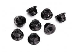 Traxxas TRX8447 Moeren, vergrendeling met 5mm flens nylon (staal, zwart getand) (8)