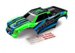 Traxxas TRX8911G Body, Maxx, groen (geverfd) / stickerblad