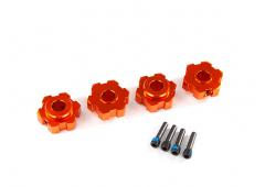 Traxxas TRX8956T Wielnaven, zeskant, aluminium (oranje geanodiseerd) (4) / 4x13 mm schroefpennen (4)