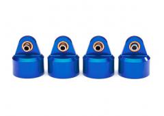 Traxxas TRX8964X Schokbreker caps, aluminium (blauw geanodiseerd), GT-Maxx schokbrekers (4)