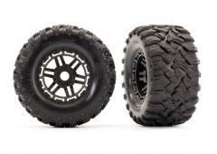 Traxxas TRX8972 Banden & wielen, geassembleerd, gelijmd (zwarte wielen, Maxx All-Terrain-banden, inz