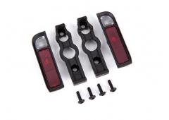 Traxxas TRX9122 Achterlichtbehuizing, zwart (2) / lens (2) / houders (links en rechts) / 2,6x8 BCS (