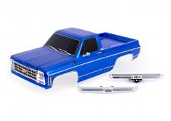 Traxxas TRX9212-BLUE BODY, CHEVROLET K10 TRUCK (1979), COMPLEET, BLAUW (GESCHILDERD, STICKERS AANGEB