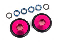 Traxxas TRX9461P Wielen, wheelie bar, 6061-T6 aluminium (roze geanodiseerd) (2)/ 5x8x2.5mm kogellage